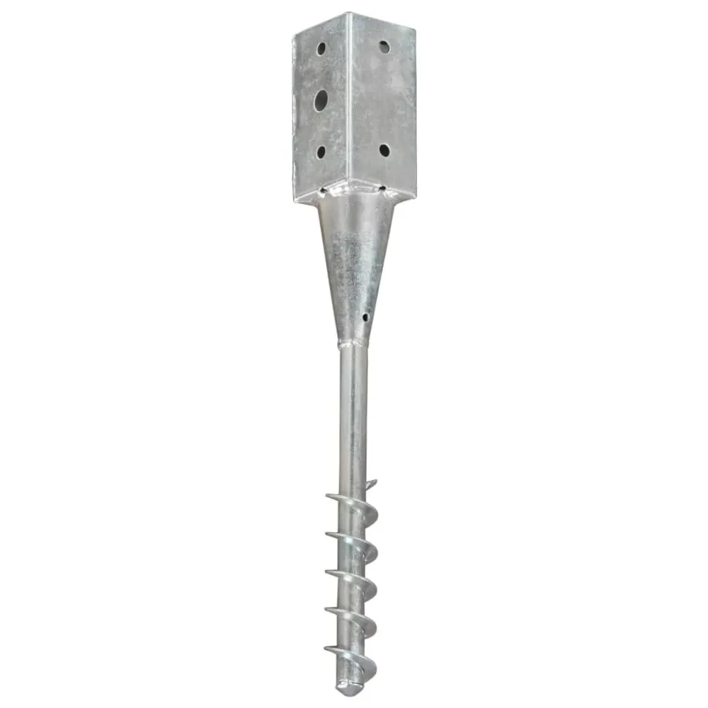 Picchetti di Terra 6 pz Argento 7x7x56 cm Acciaio Zincato