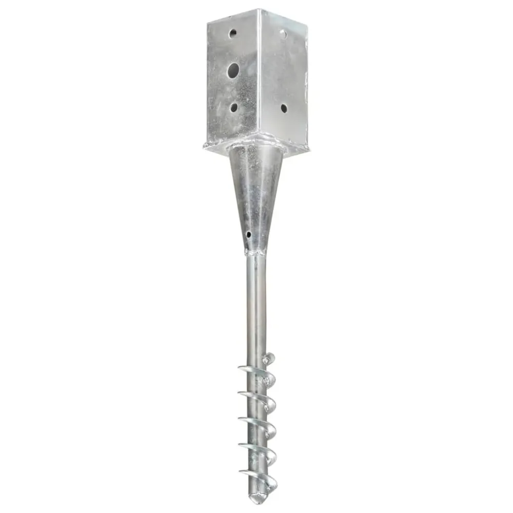 Picchetti di Terra 2 pz Argento 8x8x57 cm Acciaio Zincato