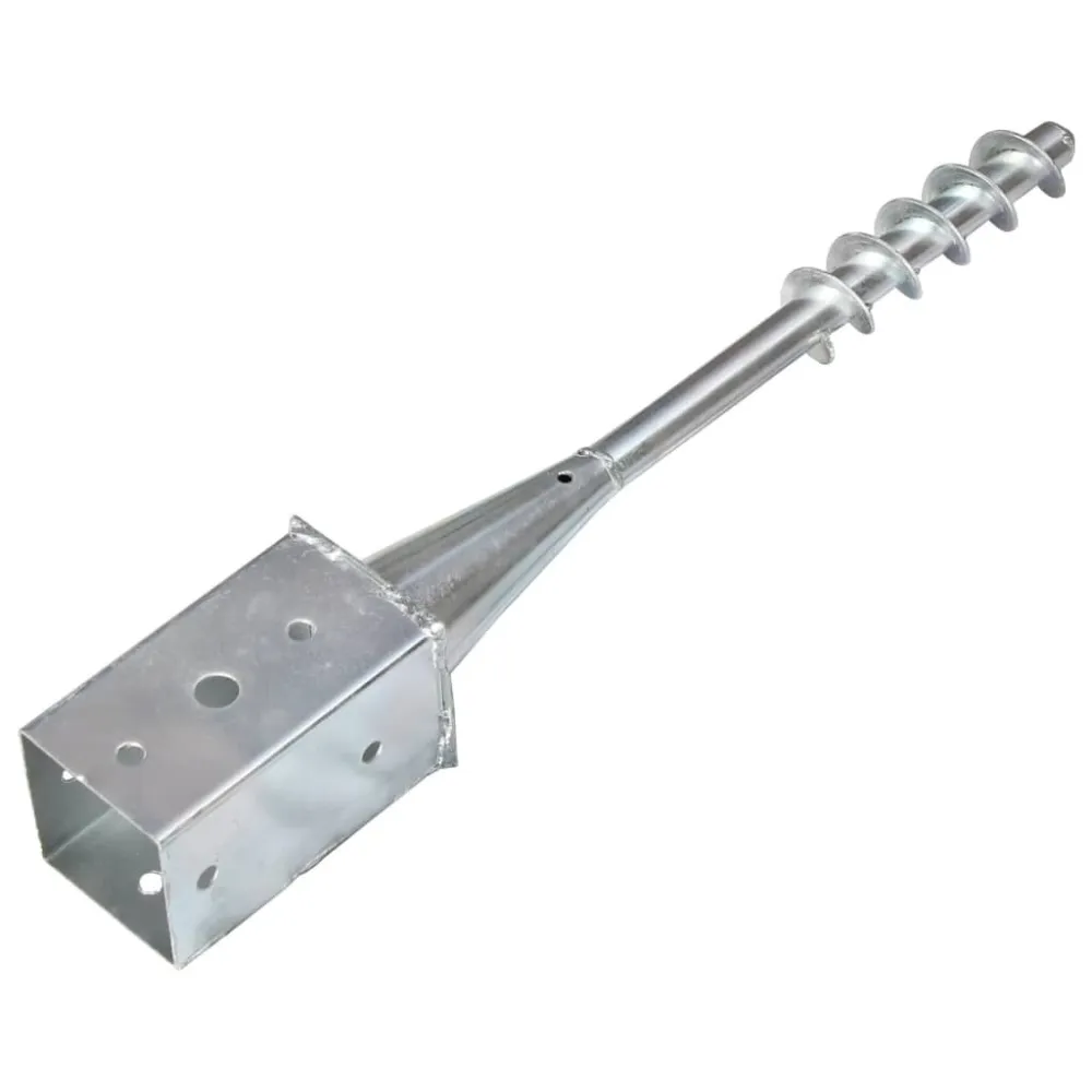 Picchetti di Terra 2 pz Argento 8x8x57 cm Acciaio Zincato