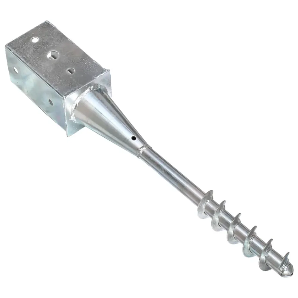 Picchetti di Terra 2 pz Argento 8x8x57 cm Acciaio Zincato