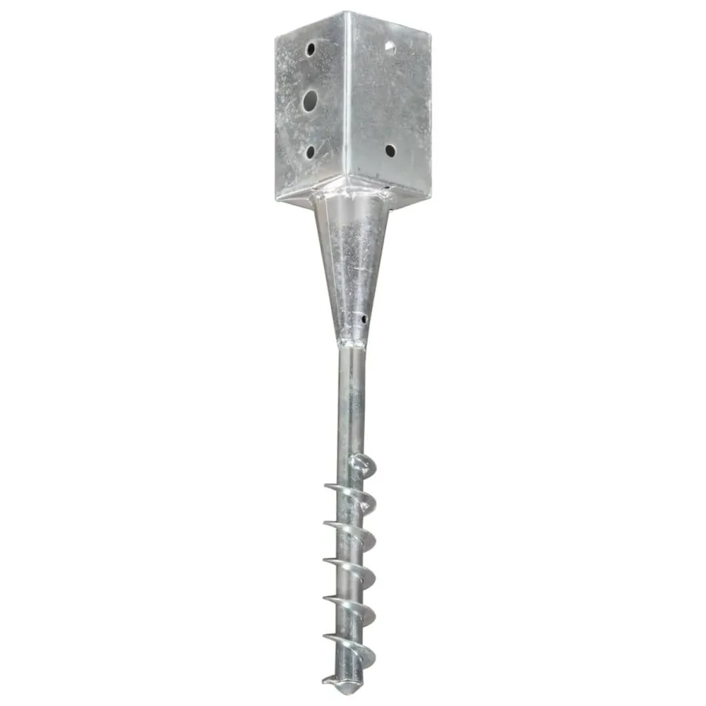 Picchetti di Terra 6 pz Argento 9x9x56 cm Acciaio Zincato