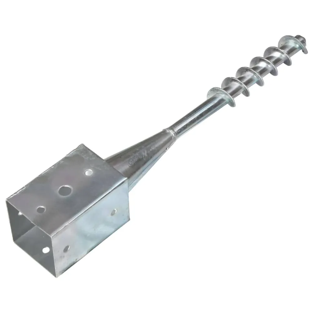Picchetti di Terra 6 pz Argento 9x9x56 cm Acciaio Zincato