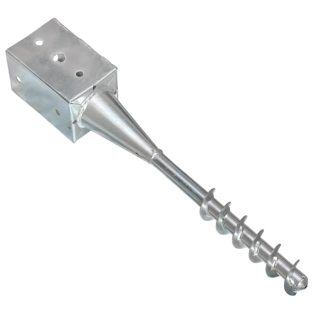 Picchetti di Terra 6 pz Argento 9x9x56 cm Acciaio Zincato