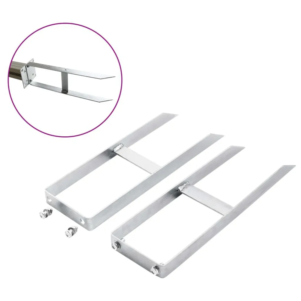 Picchetti di Terra 2 pz per Recinzione WPC Acciaio 40 cm