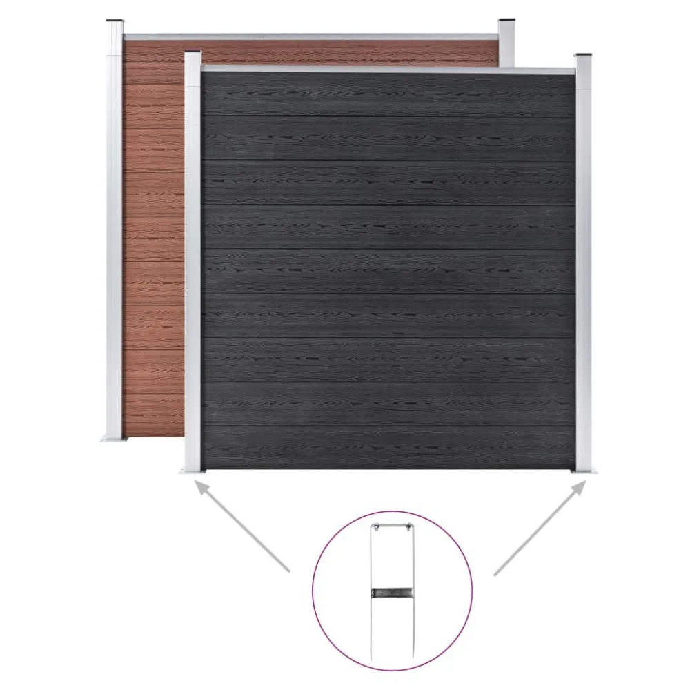 Picchetti di Terra 2 pz per Recinzione WPC Acciaio 40 cm
