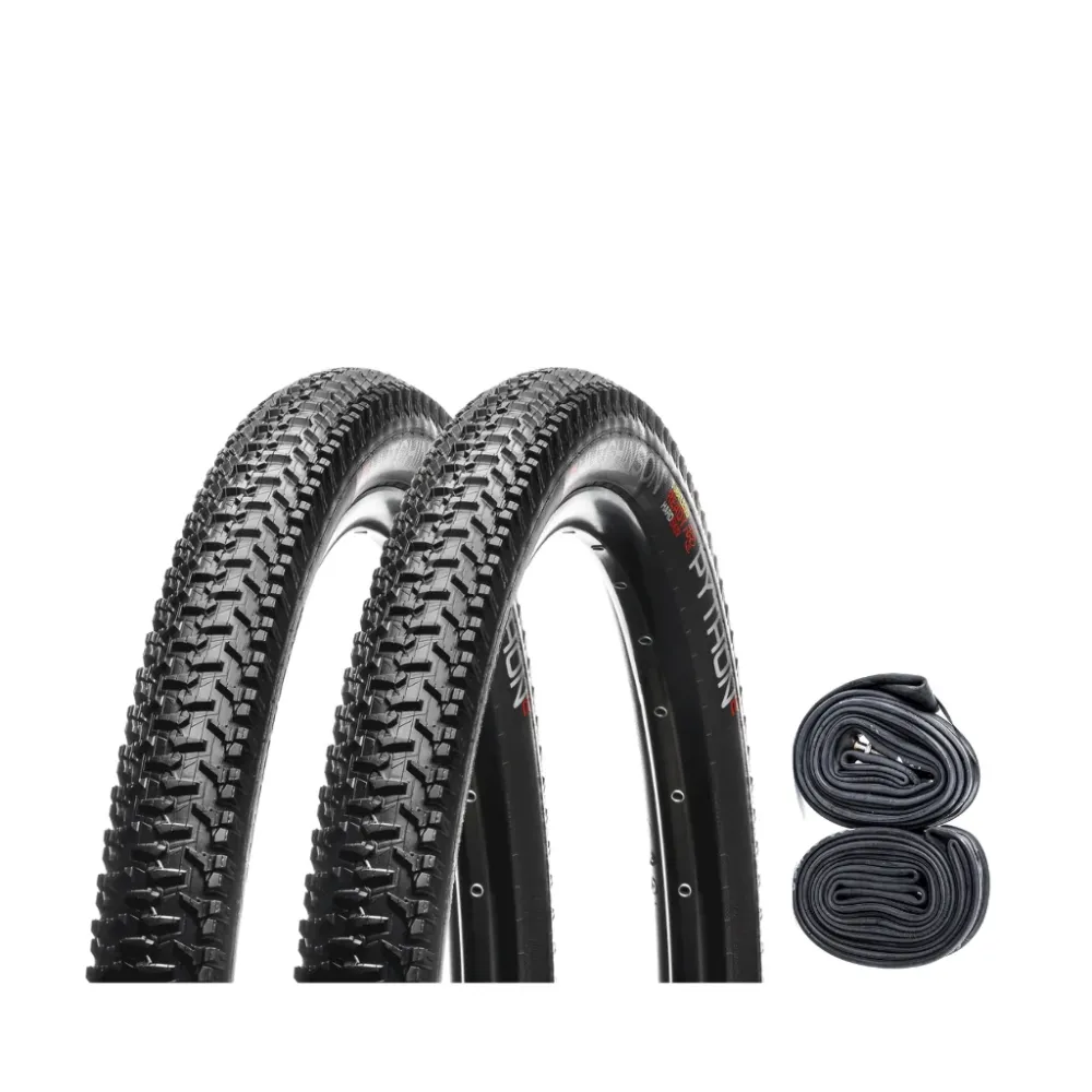 Set di 2 pneumatici Hutchinson Python 2 per mountain bike - 27,5 x 2,10 + 2 camere d'aria Presta
