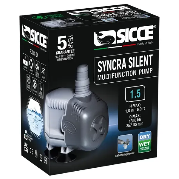 Pompa Syncra Silent 1.5 SICCE - fino 1350 L/h
