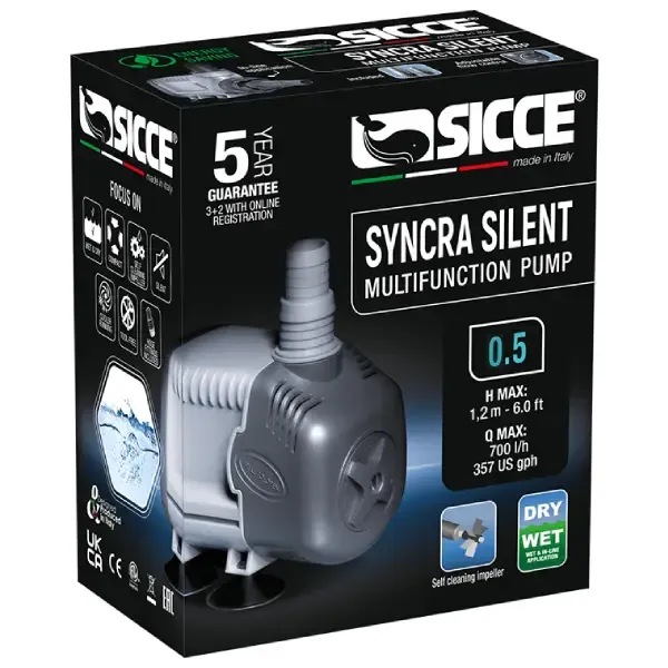 Pompa Syncra Silent 0.5 SICCE - fino 700 L/h