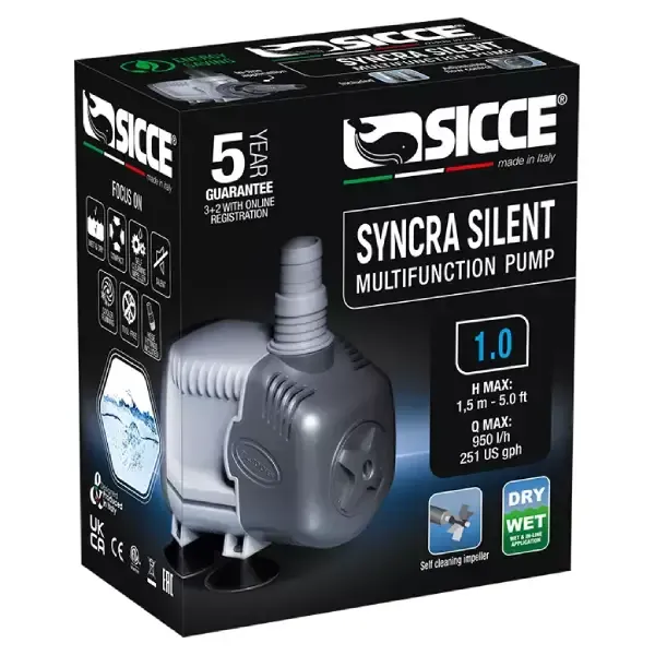 Pompa Syncra Silent 1.0 SICCE - fino 950 L/h