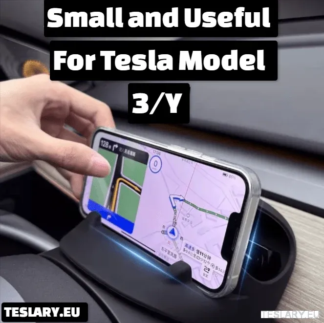 Archiviazione anteriore del volante + Porta del telefono per Tesla Modello 3/Y