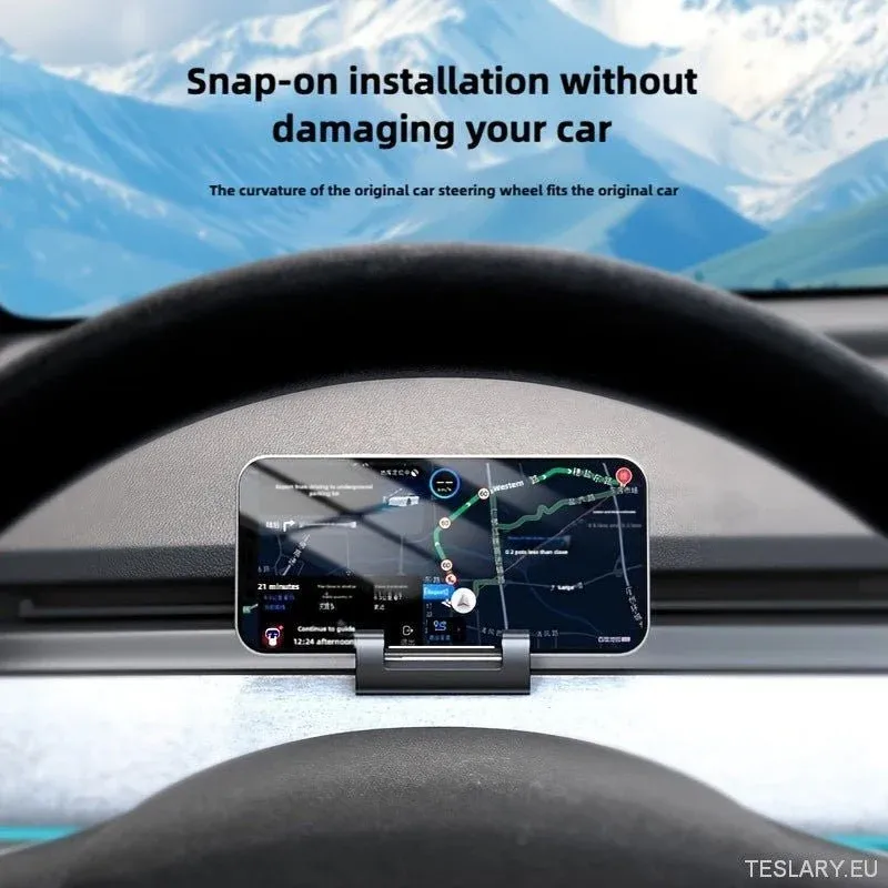 Porta del telefono per Tesla Modello 3/Y - Dashboard Snap -On e supporto per ventilazione ad aria, silicone regolabile