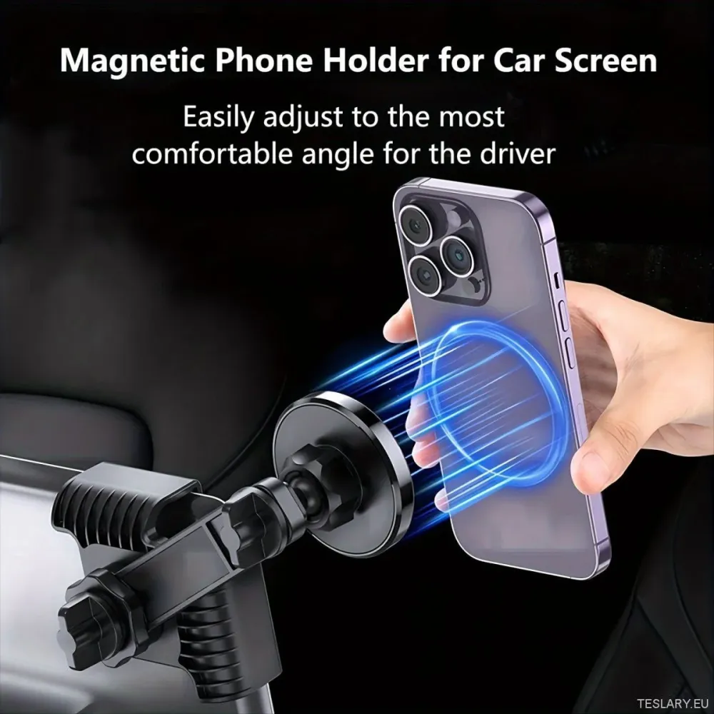 Porta del telefono regolabile magnetico per Tesla Modello 3 e Modello Y Monte schermate forti magneti incorporati, nero su...