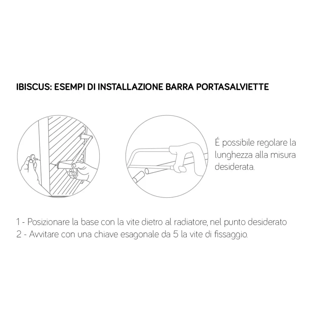 Barra portasalviette abs bianco Lazzarini Ibiscus lunga 500 mm