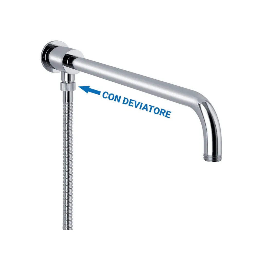 Braccio doccia diametro 20 mm con deviatore ottone - Conformità UNI EN