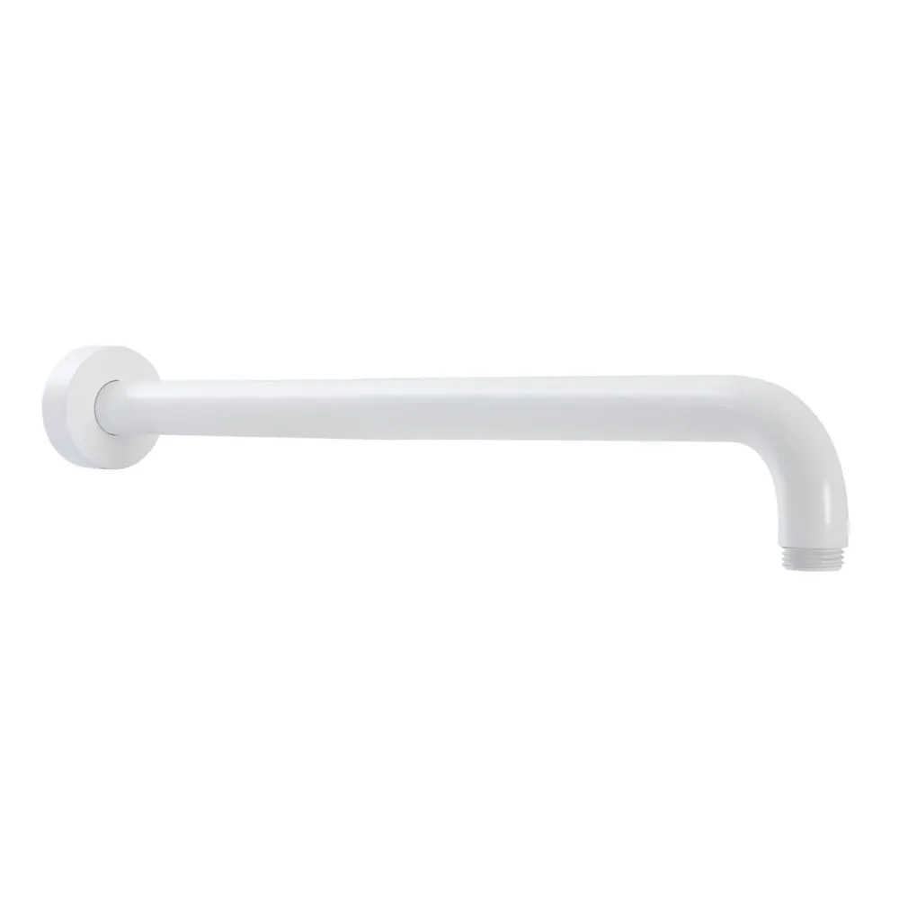 Braccio doccia lusso tondo ottone lunghezza 400mm bianco | Protezione Garantita