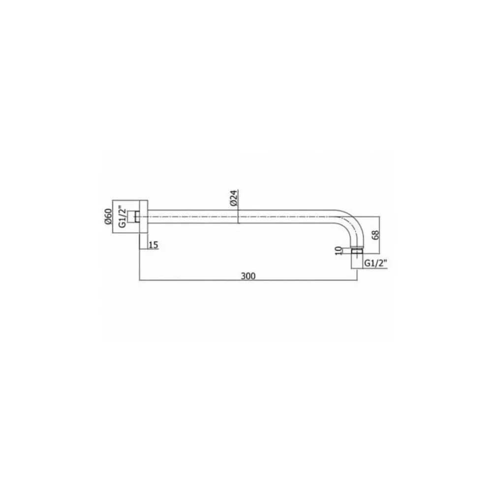 Braccio doccia Paffoni 30 cm satinato