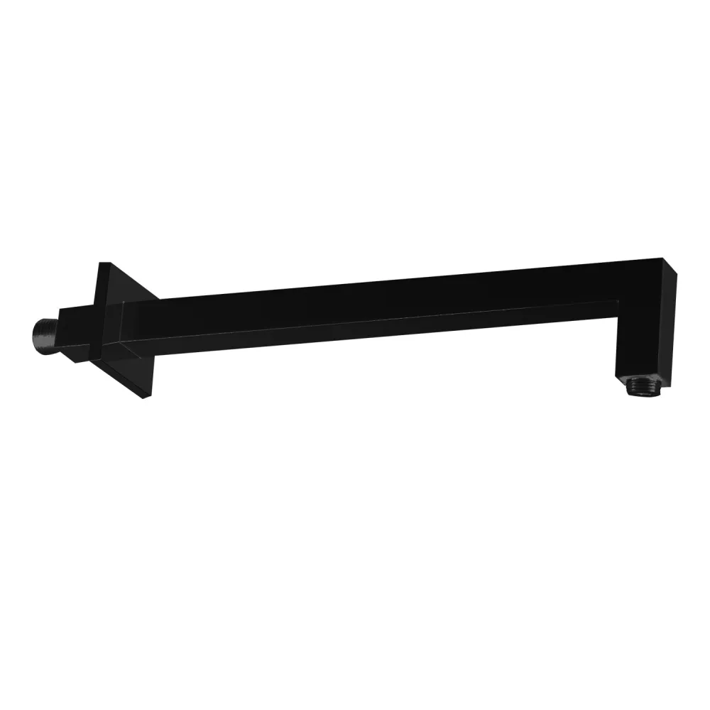 Braccio doccia quadrato da 40 cm Paffoni Level ottone nero opaco | Antiscivolo | Antistatico