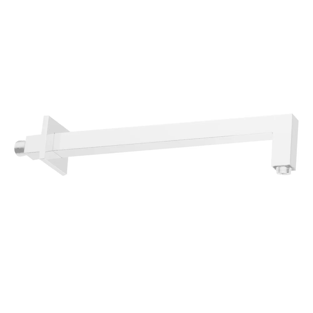 Braccio doccia quadrato da 40 cm Paffoni Level ottone bianco opaco per Lavori Cantiere