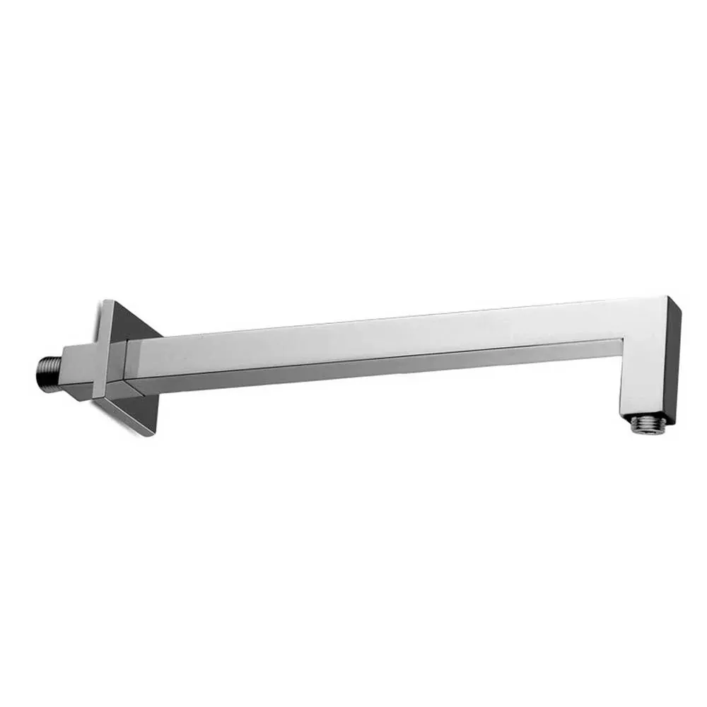 Braccio doccia quadrato da 35 cm Paffoni Level ottone cromato lucido con Visiera Trasparente