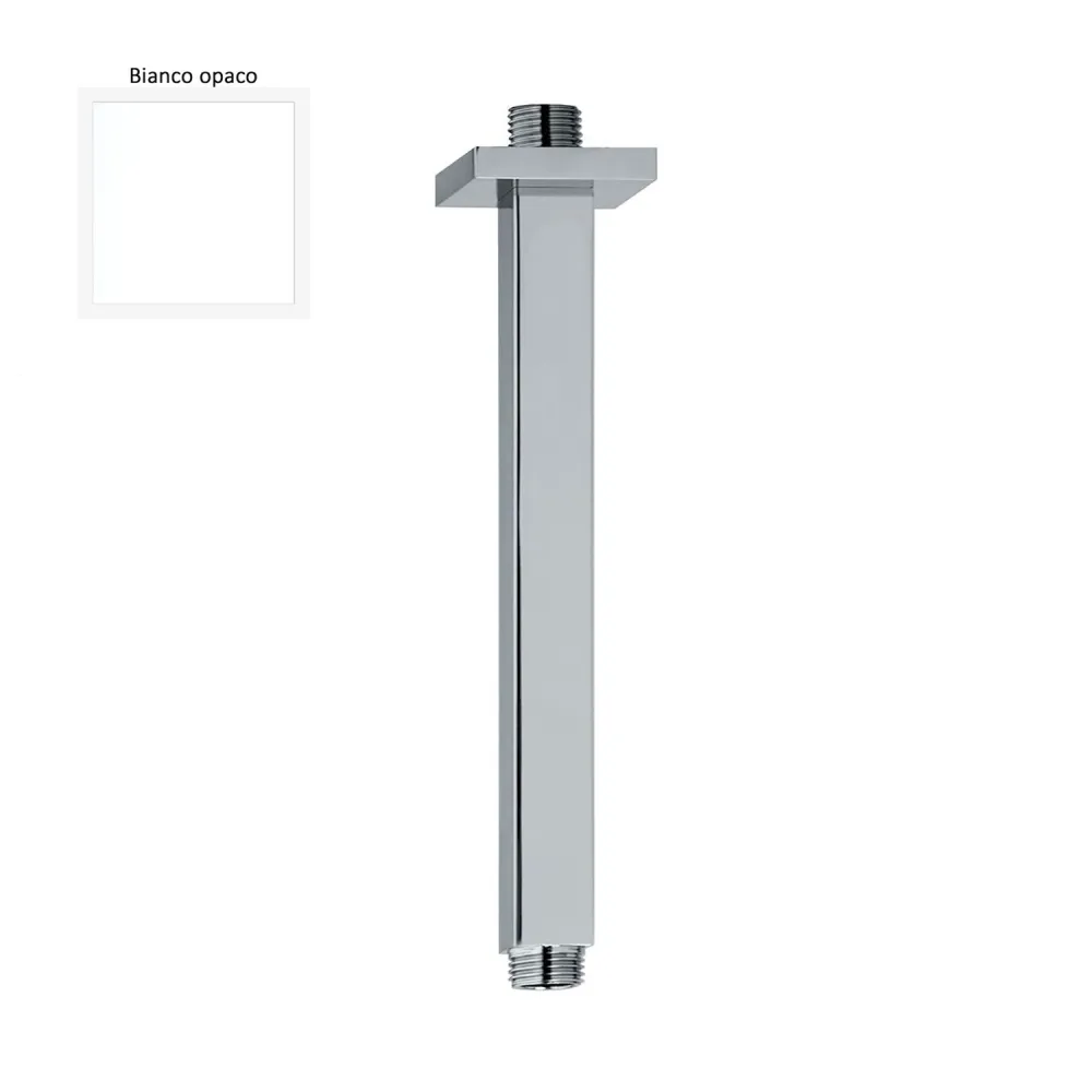 Braccio doccia soffitto 22x22mm lunghezza 200mm bianco opaco con Protezione UV