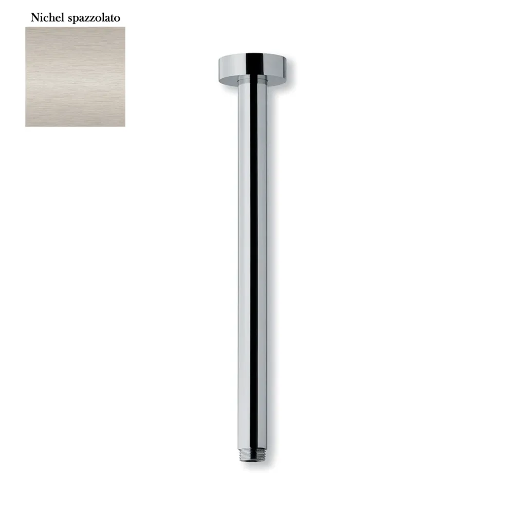 Braccio doccia soffitto tondo 23mm x 200mm nichel per Uso Industriale