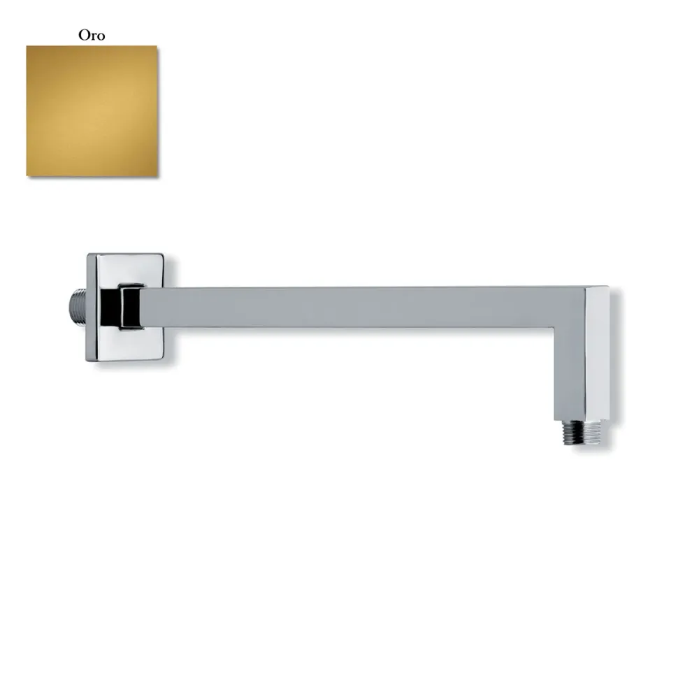 Braccio doccia squadrato ottone 22x22mm oro