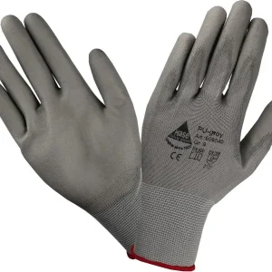 Guanti Hase Safety maglia fine con tenero rivestimento PU grigio taglia: 6 PU: 10 paia 509540-6
