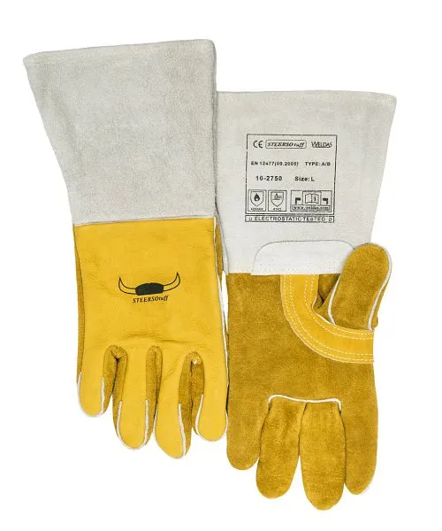 Guanti per saldatura ELMAG 5 dita WELDAS 10-2750 XXL MIG/MAG/MMA pelle fiore di mucca 59111