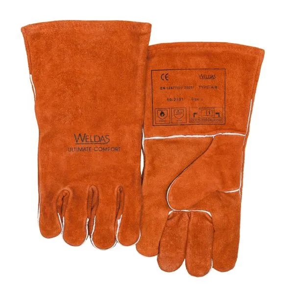 Guanti per saldatura ELMAG 5 dita WELDAS 10-2101 L MIG/MAG/MMA cotone lunghezza: 34 cm taglia 9 (1 paio) 59100