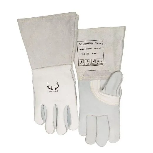 Guanti per saldatura ELMAG 5 dita WELDAS 10-2850 L MIG/MAG/MMA pelle di cervo lunghezza: 36 cm misura 9 (1 paio) 59112