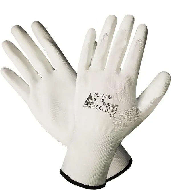Guanti di sicurezza maglia ottimo Hase con morbido rivestimento PU bianco taglia: 6 PU: 10 paia 509520-6