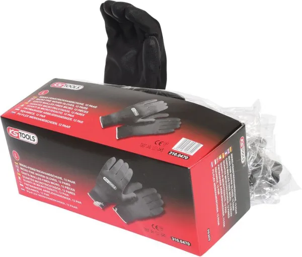 Guanti KS Tools minimale maglia fine-neri 9 confezione da 12 310.0470