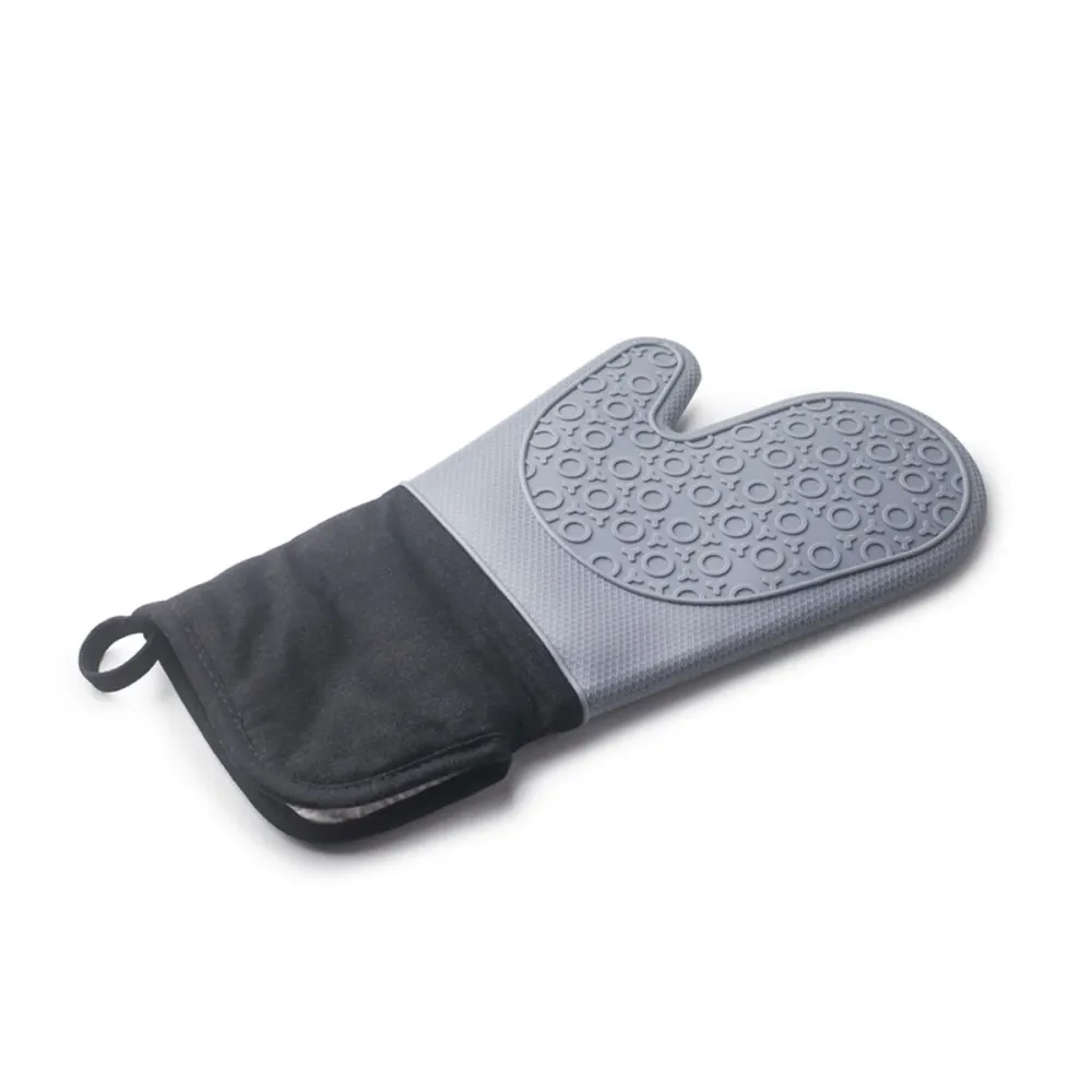 Guantone da Forno Ibili Nero Grigio Stoffa Gommato 33,5 cm