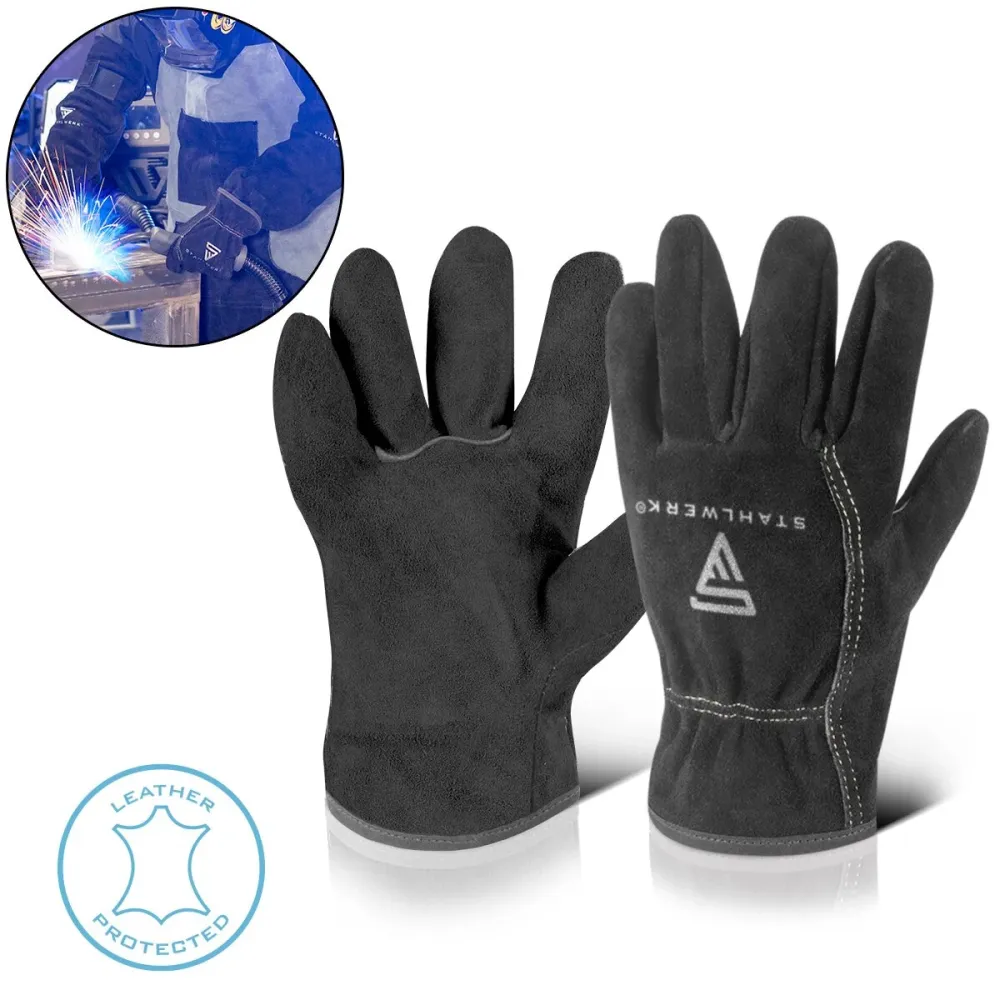 Guardini di saldatura acciaio | Guanti di protezione del calore | Guanti da lavoro | Calore -guanti resistenti realizzati...