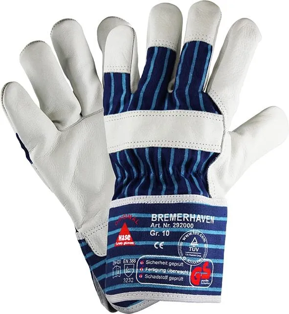 Hase Safety BREMERHAVEN guanti di sicurezza 5 gambe pelle piena taglia: 6 PU: 12 paia 292000-6