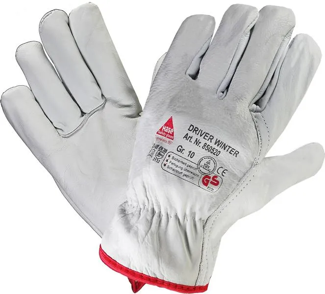 Hase Safety DRIVER-WINTER guanti di sicurezza 5 gambe pelle carico fiore taglia: 11 PU: 12 paia 850520-11