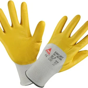 Hase Safety ERFURT guanti di sicurezza 5 impugnature nitrile giallo parzialmente rivestiti taglia: 7 UI: 12 paia 901300-7