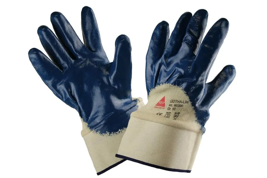 Hase Safety GOTHA lite guanti di sicurezza 5 dita blu nitrile divisi misura: 10 UI: 12 paia 903200