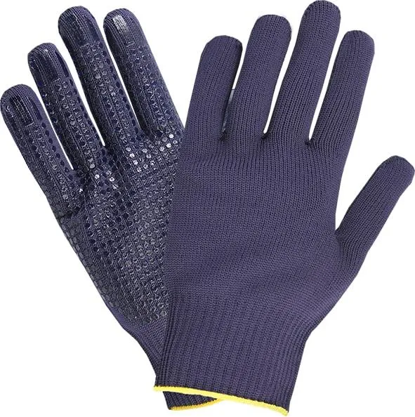 Hase Safety NAMUR blu guanti di sicurezza 5 dita maglia di poliestere/cotone taglia: 7 UI: 12 paia 507560-7