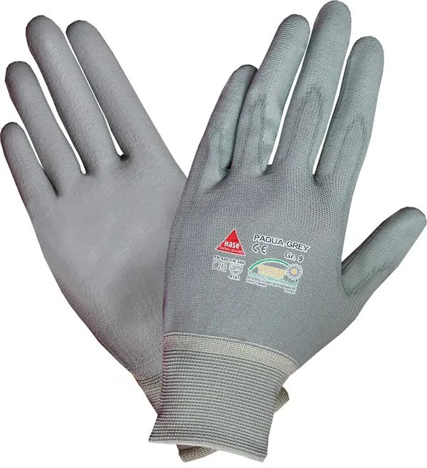 Hase Safety PADUA grigio guanti di sicurezza 5 impugnature nylon/PU lavabili taglia: 6 UI: 10 paia 508100-6