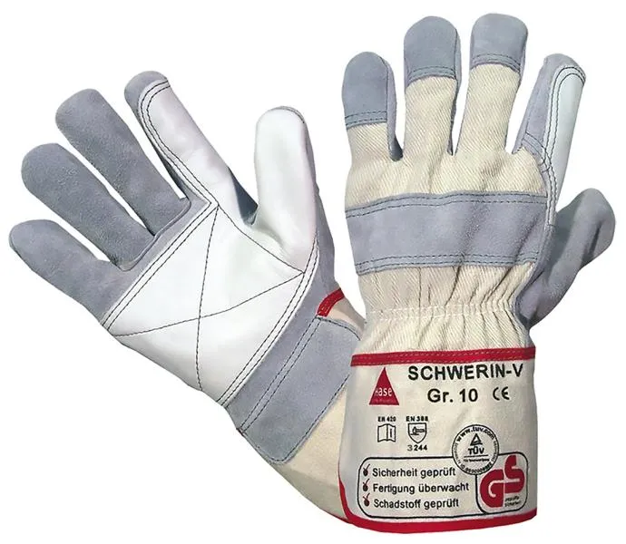 Hase Safety SCHWERIN - V guanti di sicurezza 5 gambe crosta di pelle taglia: 9 PU: 12 paia 212170-9