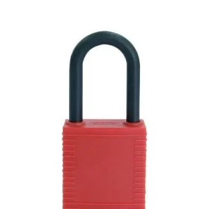 Lucchetto di sicurezza DENIOS con grillo plastica rosso non conduttivo 209-693