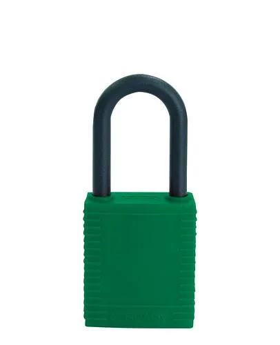 Lucchetto di sicurezza DENIOS con grillo plastica verde non conduttivo 209-696