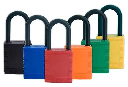 Lucchetto di sicurezza DENIOS con grillo plastica verde non conduttivo 209-696
