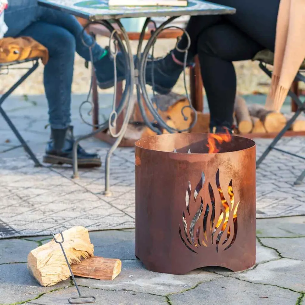 Scarpe Antinfortunistiche RedFire Braciere Artigianale da Giardino Kiruna Ruggine Acciaio