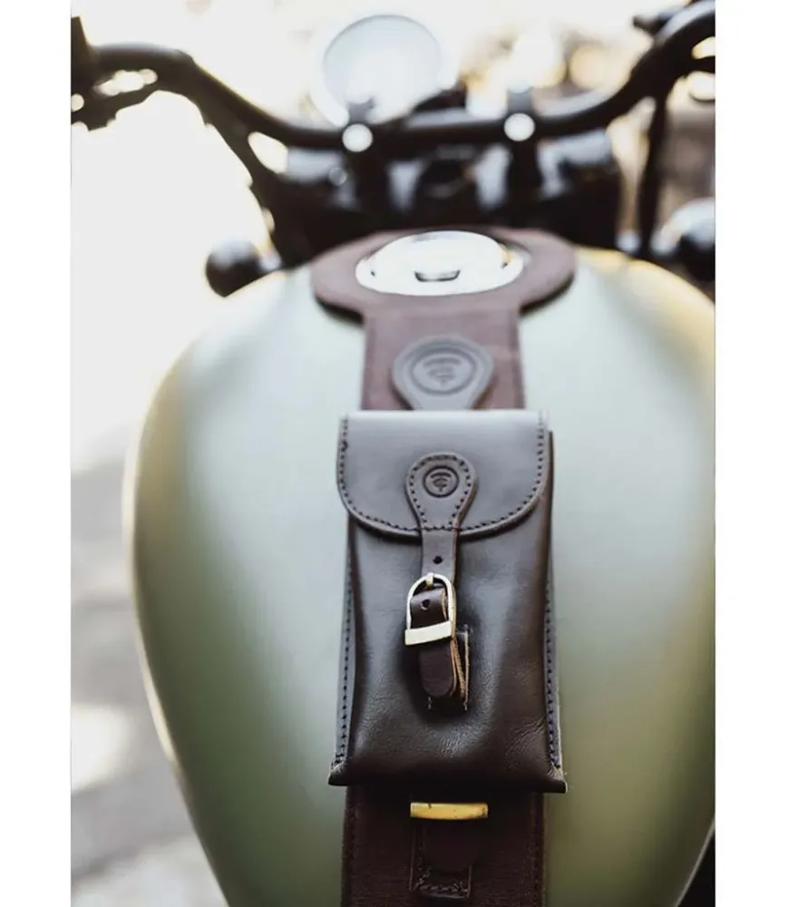 Paraserbatoio con Borsa per Meteor 350 - Cafe Twin x Trip Machine Marrone