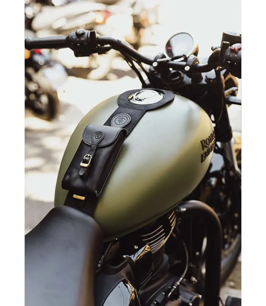 Paraserbatoio con Borsa per Meteor 350 - Cafe Twin x Trip Machine Nero