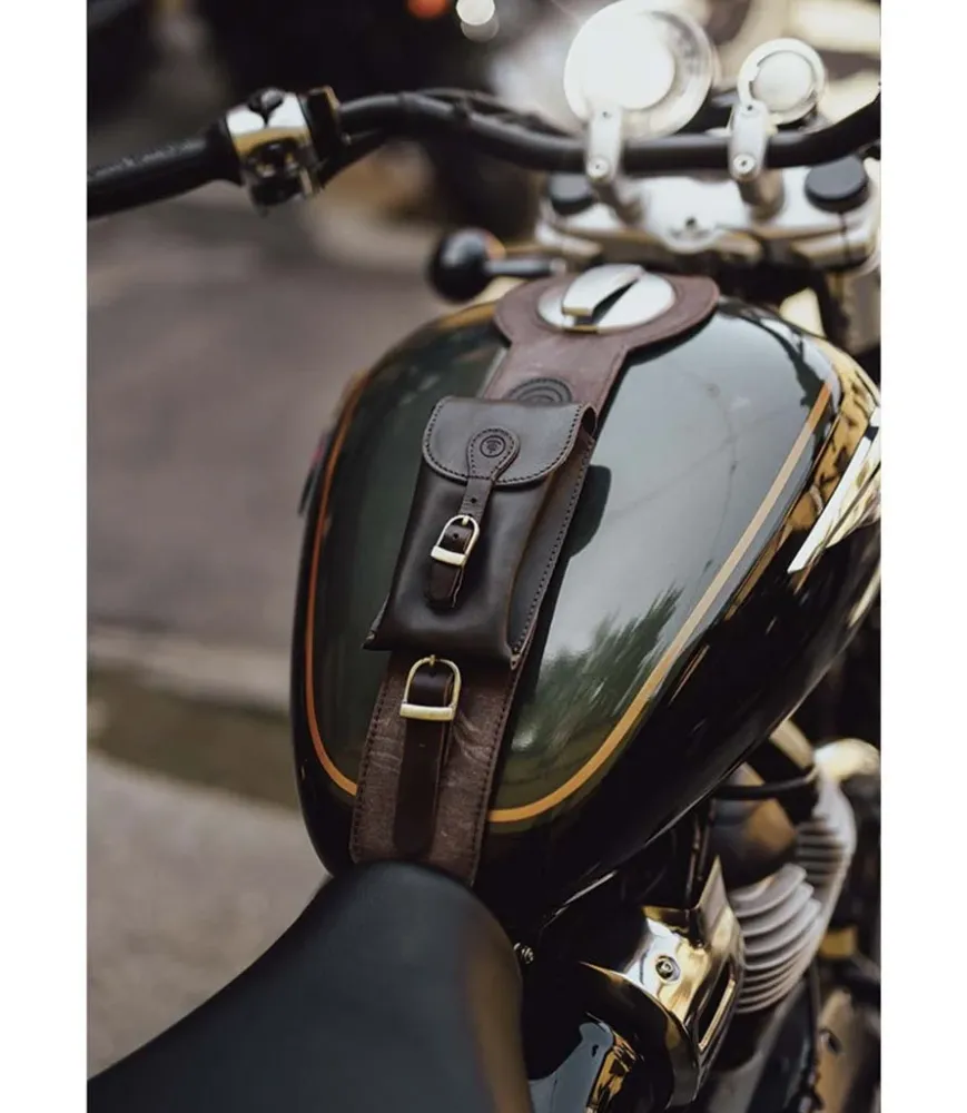 Paraserbatoio con Borsa per Super Meteor 650 - Cafe Twin x Trip Machine Marrone
