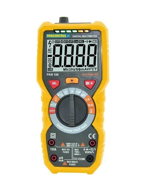 Multimetro digitale PANCONTROL 1000V CAT III True RMS scelta automatica del range temperatura capacità misura della freque...