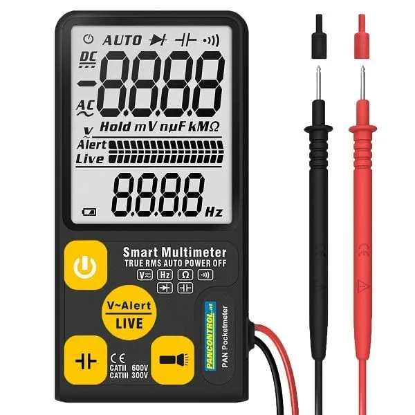 Multimetro tascabile PANCONTROL 300V CAT III True RMS con funzione automatica e scelta della portata misuratore tascabile PAN